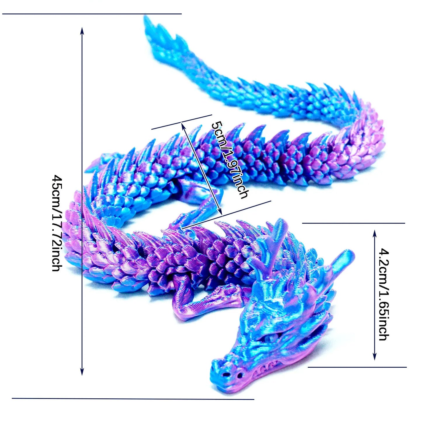 3D printing of Chinese dragon Body joints allows for free movement Home decoration Desktop decoration Creative gifts