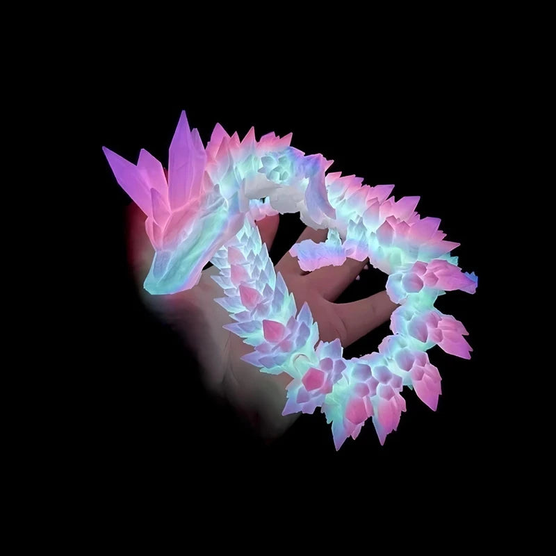 Luminous 3D Printed Dragon Crystal Flying Dragon Ornament Glow in the Dark Flying Dragons Home Office Ornaments Kids Gift 크리스탈