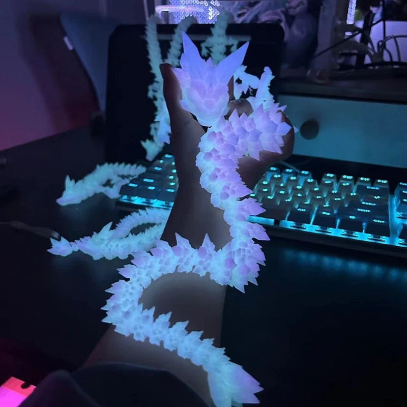 Luminous 3D Printed Dragon Crystal Flying Dragon Ornament Glow in the Dark Flying Dragons Home Office Ornaments Kids Gift 크리스탈