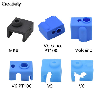 3D-Drucker-Teile für V6, Volcano, MK8, V5 – Silikonsocken für CR10, Ender3 V2, SWX1, BambuLabX1C/P1P/P1S, C Hotend