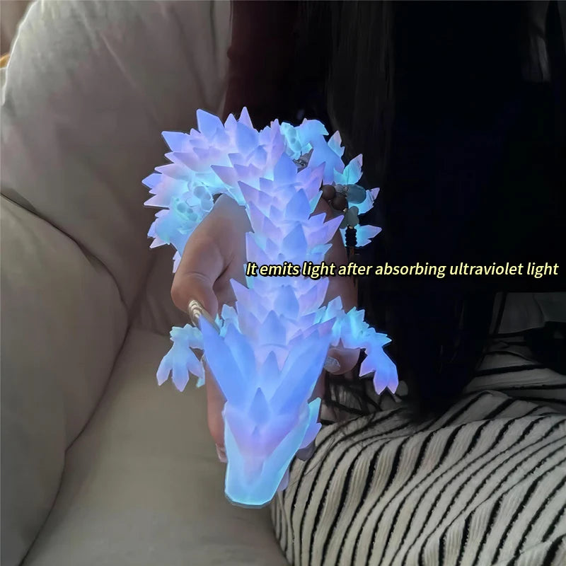 Luminous 3D Printed Dragon Crystal Flying Dragon Ornament Glow in the Dark Flying Dragons Home Office Ornaments Kids Gift 크리스탈